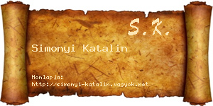 Simonyi Katalin névjegykártya